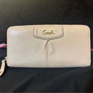 Coach Beige Leather Women's Wallet